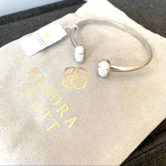 NEW Kendra Scott rhodium mother of pearl cuff bracelet - Picture 2 of 8